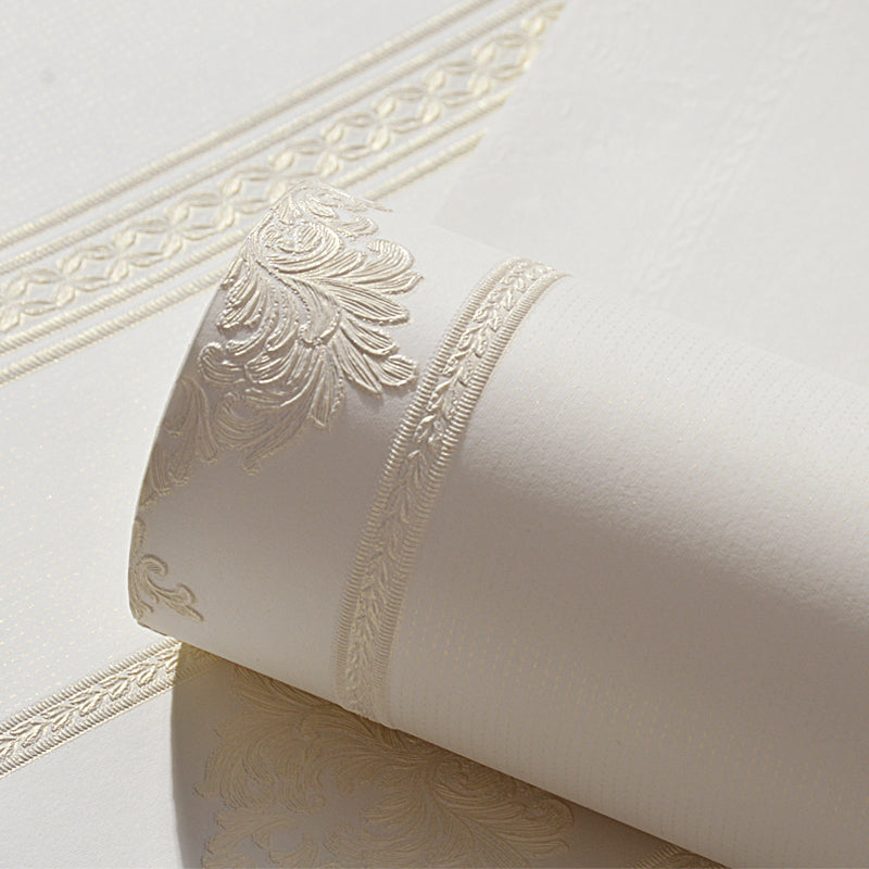 Light-Color Adhesive Stripe Wallpaper Damask Luxe Stain Resistant Wall Art, Easy to Remove Clearhalo 'Wall Decor' 'Wallpaper' 1218831