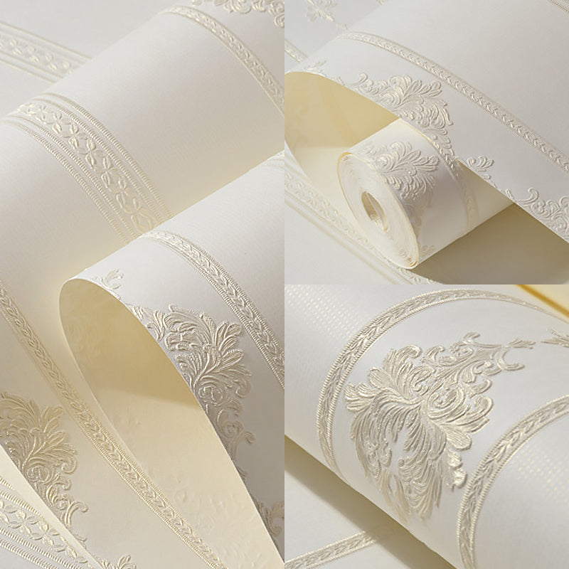 Light-Color Adhesive Stripe Wallpaper Damask Luxe Stain Resistant Wall Art, Easy to Remove Clearhalo 'Wall Decor' 'Wallpaper' 1218832