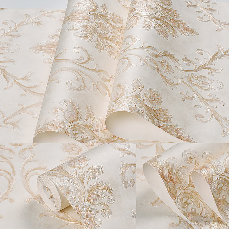 Luxe Damask Temporary Wallpaper Roll in Dark Color Living Room Peel and Stick Wall Art, 17.1-sq ft Clearhalo 'Wall Decor' 'Wallpaper' 1218919