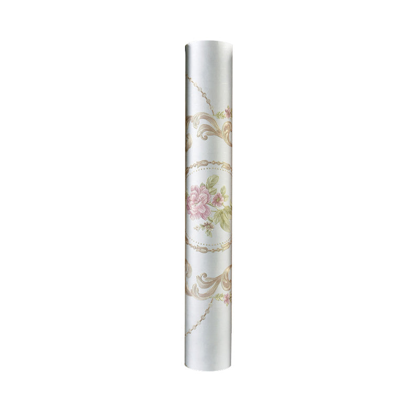 Rural Peony Blossom Wallpaper Roll Non-Woven Stain Resistant Light-Color Wall Art for Bedroom Clearhalo 'Country wall decor' 'Rustic' 'Wallpaper' Wall Decor' 1219115