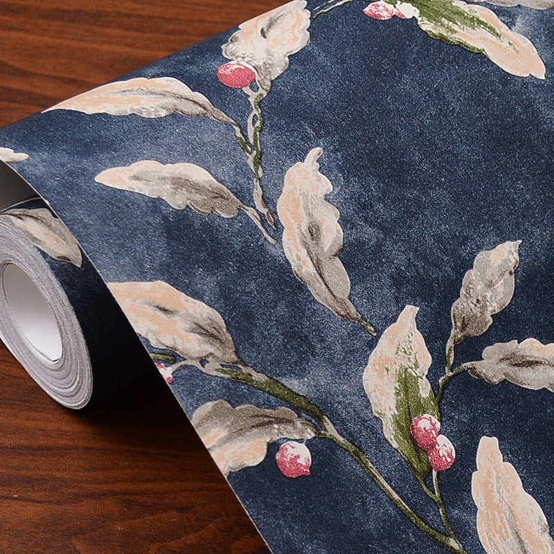 Purple Violet Stick Wallpaper Roll Floral Country Moisture Resistant Wall Art, Easy to Remove Clearhalo 'Country wall decor' 'Rustic' 'Wallpaper' Wall Decor' 1219169