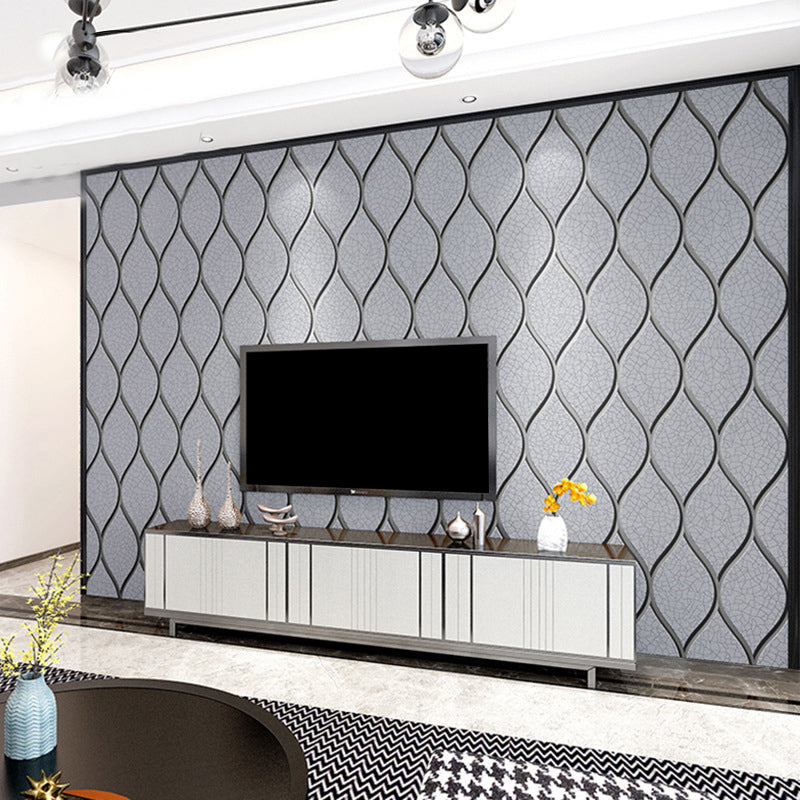 Light Color Ogee Wallpaper Crackle Look Modern Stain-Proof Wall Art for Living Room Clearhalo 'Modern wall decor' 'Modern' 'Wallpaper' Wall Decor' 1219260