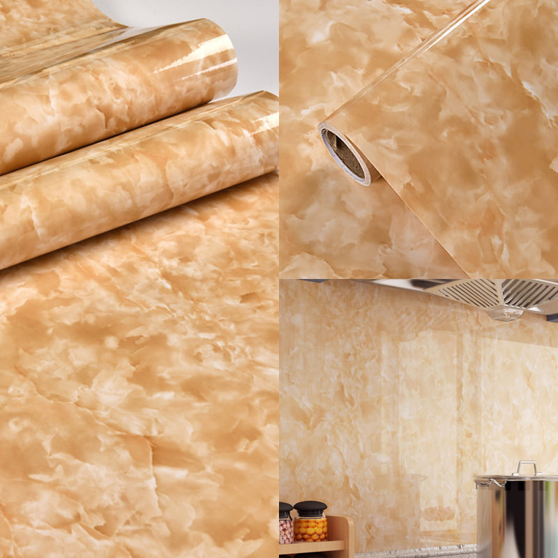 Modern Adhesive Faux Marble Wallpaper Soft-Color Temporary Wall Art for Bathroom Ginger Clearhalo 'Modern wall decor' 'Modern' 'Wallpaper' Wall Decor' 1219418