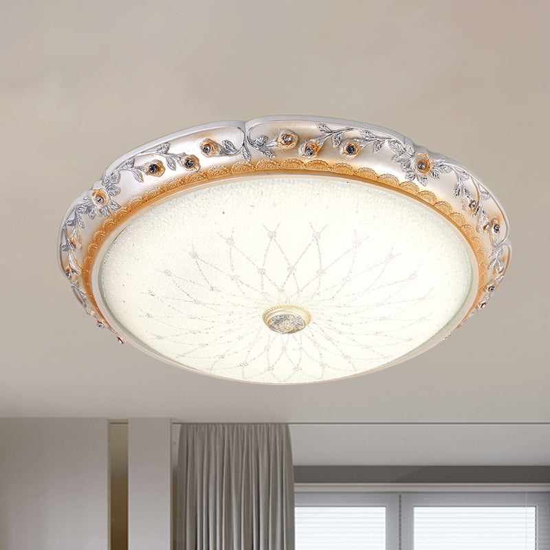 Ivory Glass White Close to Ceiling Light Round Shaped LED Traditional Flush Mount Lamp, 12"/16"/19.5" W White Clearhalo 'Ceiling Lights' 'Close To Ceiling Lights' 'Close to ceiling' 'Flush mount' Lighting' 1223666