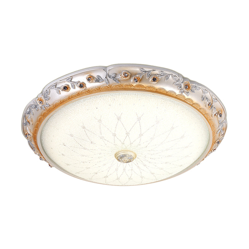 Ivory Glass White Close to Ceiling Light Round Shaped LED Traditional Flush Mount Lamp, 12"/16"/19.5" W Clearhalo 'Ceiling Lights' 'Close To Ceiling Lights' 'Close to ceiling' 'Flush mount' Lighting' 1223668