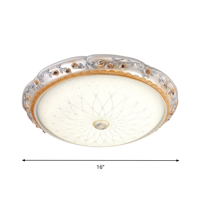 Ivory Glass White Close to Ceiling Light Round Shaped LED Traditional Flush Mount Lamp, 12"/16"/19.5" W Clearhalo 'Ceiling Lights' 'Close To Ceiling Lights' 'Close to ceiling' 'Flush mount' Lighting' 1223670