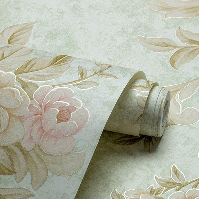 57.1-sq ft Floral Wallpaper Non-Pasted Rustic Bedroom Wall Covering in Pastel Color Clearhalo 'Country wall decor' 'Rustic' 'Wallpaper' Wall Decor' 1224729