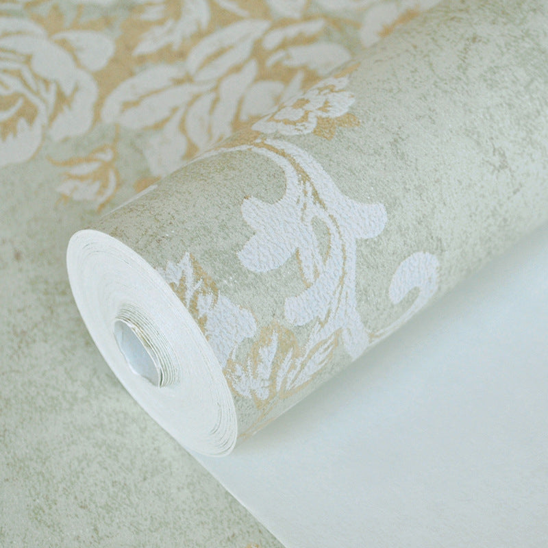 Jacquard Rose Flower Wallpaper Rustic Paper Wall Covering in Pastel Color for Accent Wall Clearhalo 'Country wall decor' 'Rustic' 'Wallpaper' Wall Decor' 1225254