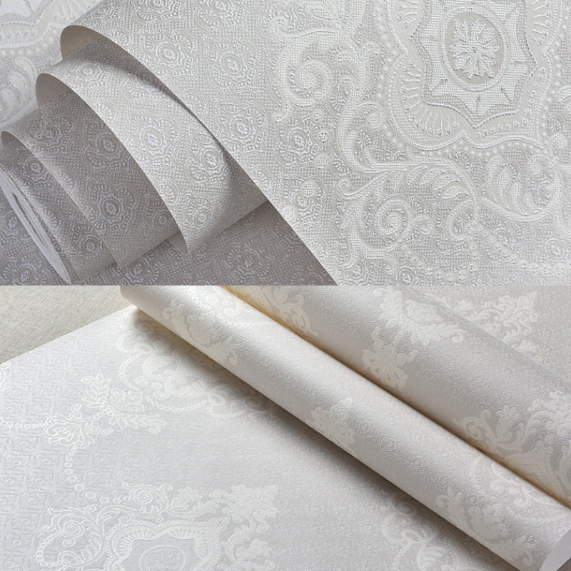 Glam Medallion Wallpaper Roll in Light-Color Water Resistant Wall Covering for Bedroom Light Coffee Clearhalo 'Wall Decor' 'Wallpaper' 1225320