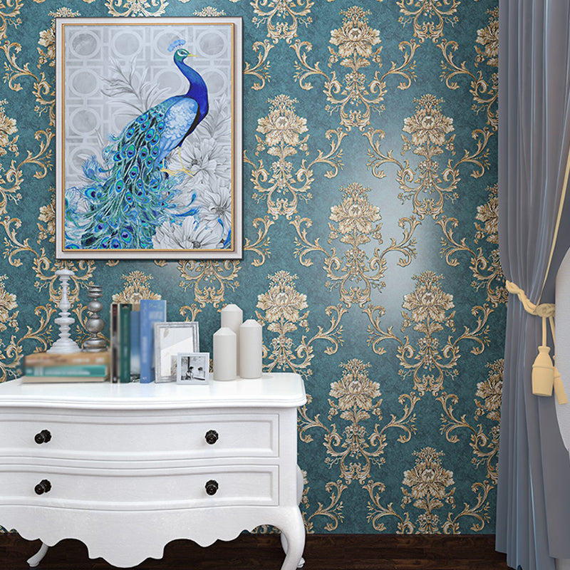 Classic Damask Wallpaper Roll Dark-Color Stain Resistant Wall Art for Living Room Clearhalo 'Wall Decor' 'Wallpaper' 1225345