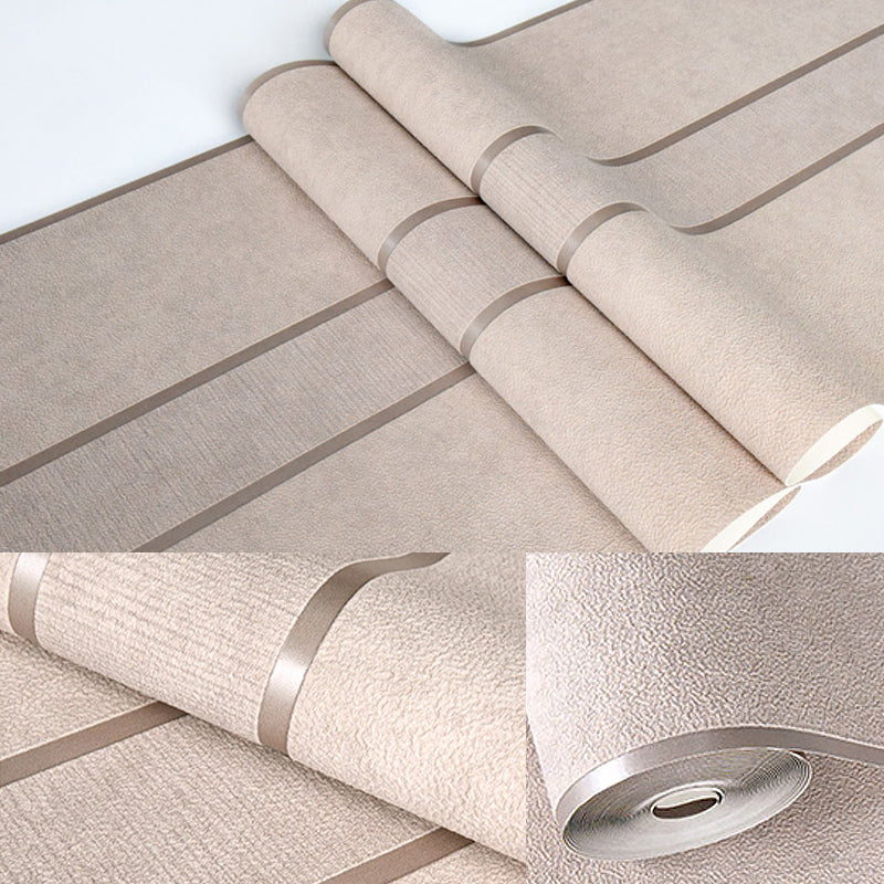 Minimalist Striped Wallpaper Flock Moisture Resistant Soft Color Wall Art for Living Room Clearhalo 'Modern wall decor' 'Modern' 'Wallpaper' Wall Decor' 1225418