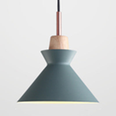 Nordic Style Hanging Lighting with Shade Aluminum Single Head Pendant Lamp for Porch Green 10" Clearhalo 'Ceiling Lights' 'Modern Pendants' 'Modern' 'Pendant Lights' 'Pendants' Lighting' 126053