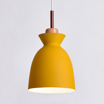 Nordic Style Hanging Lighting with Shade Aluminum Single Head Pendant Lamp for Porch Yellow 8" Clearhalo 'Ceiling Lights' 'Modern Pendants' 'Modern' 'Pendant Lights' 'Pendants' Lighting' 126055