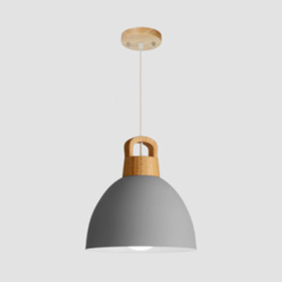 Kitchen Corridor Dome Pendant Lighting Aluminum 1 Bulb Macaron Hanging Lamp Grey Clearhalo 'Ceiling Lights' 'Modern Pendants' 'Modern' 'Pendant Lights' 'Pendants' Lighting' 126321