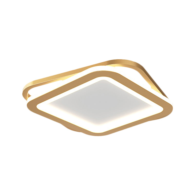 Simple Round/Square Ceiling Mounted Fixture Metal LED Hallway Flush Lighting in Black/Gold Clearhalo 'Ceiling Lights' 'Close To Ceiling Lights' 'Close to ceiling' 'Flush mount' Lighting' 1272374