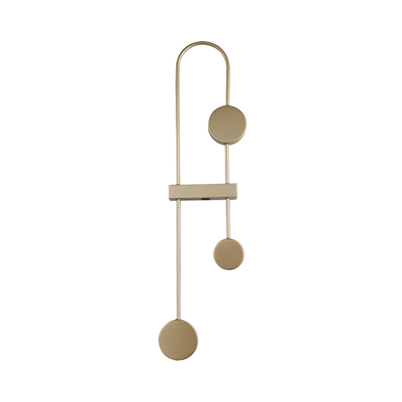 Black/Gold Arched Sconce Minimalism 3 Heads Metal LED Wall Mounted Light Fixture, Warm/White Light Clearhalo 'Cast Iron' 'Glass' 'Industrial' 'Modern wall lights' 'Modern' 'Tiffany' 'Traditional wall lights' 'Wall Lamps & Sconces' 'Wall Lights' Lighting' 1272598