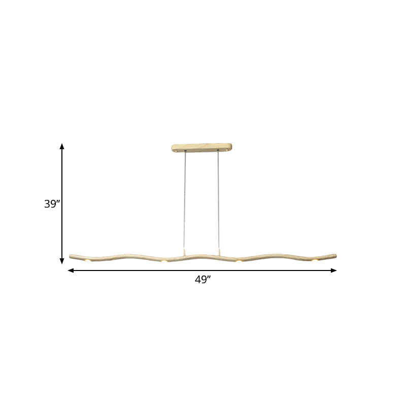 Gold/Wood Waving Line Suspension Light Simple LED Metallic Ceiling Chandelier in Warm/White Light Clearhalo 'Ceiling Lights' 'Chandeliers' 'Modern Chandeliers' 'Modern' Lighting' 1273211