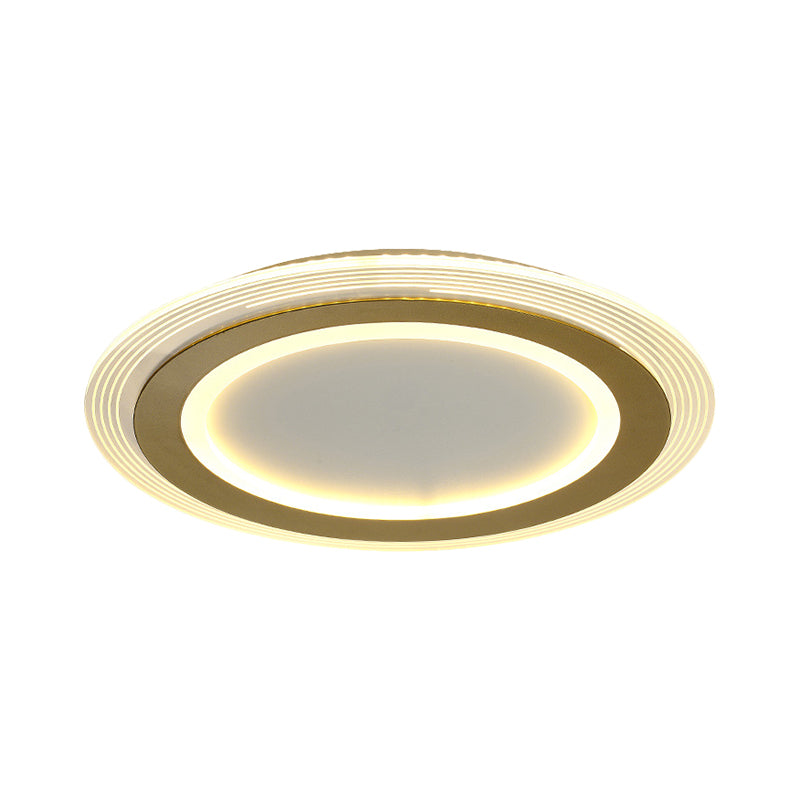 Metallic Square/Round Flushmount Lamp Modernism LED Gold Flush Mount Light, 16"/19.5" Wide Clearhalo 'Ceiling Lights' 'Close To Ceiling Lights' 'Close to ceiling' 'Flush mount' Lighting' 1273399