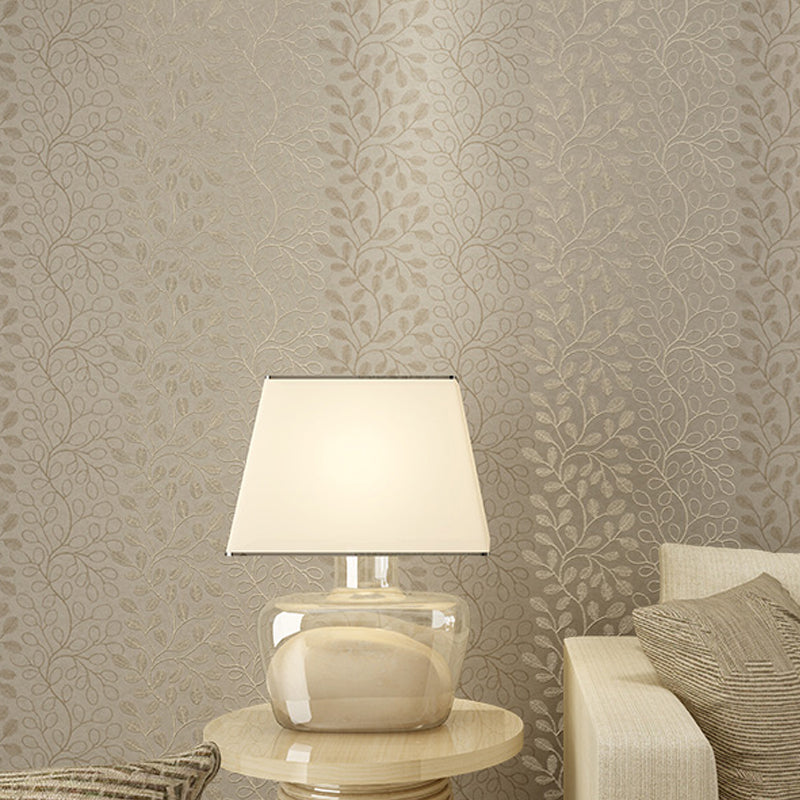 Rural Leafy Vines Wallpaper for Bedroom 57.1-sq ft Wall Decoration in Pastel Color Brown Clearhalo 'Country wall decor' 'Rustic' 'Wallpaper' Wall Decor' 1274005