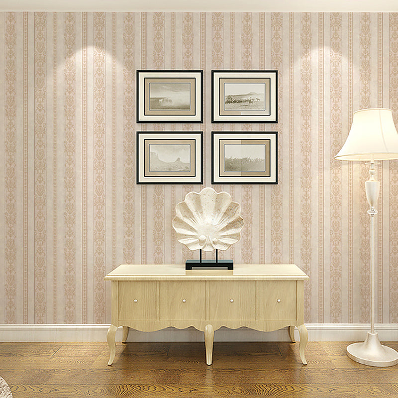 Floral Wallpaper Antiqued Moisture Resistant Living Room Wall Decor, 33' x 20.5" Nude B Clearhalo 'Vintage wall decor' 'Vintage' 'Wallpaper' Wall Decor' 1274131