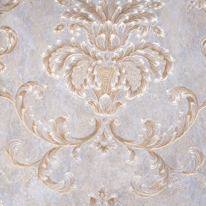 Embossed Stain Resistant Wallpaper European Jacquard Wall Decoration for Living Room Clearhalo 'Vintage wall decor' 'Vintage' 'Wallpaper' Wall Decor' 1274192