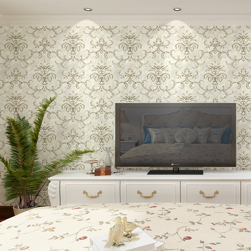 Embossed Stain Resistant Wallpaper European Jacquard Wall Decoration for Living Room Clearhalo 'Vintage wall decor' 'Vintage' 'Wallpaper' Wall Decor' 1274202