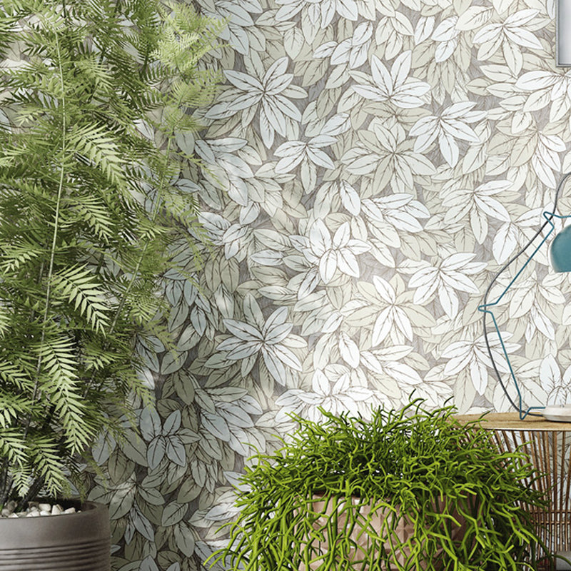 54.2-sq ft Leaves Wallpaper Temporary Rural Bedroom Wall Decoration, Self-Adhesive Yellow Clearhalo 'Country wall decor' 'Rustic' 'Wallpaper' Wall Decor' 1276607