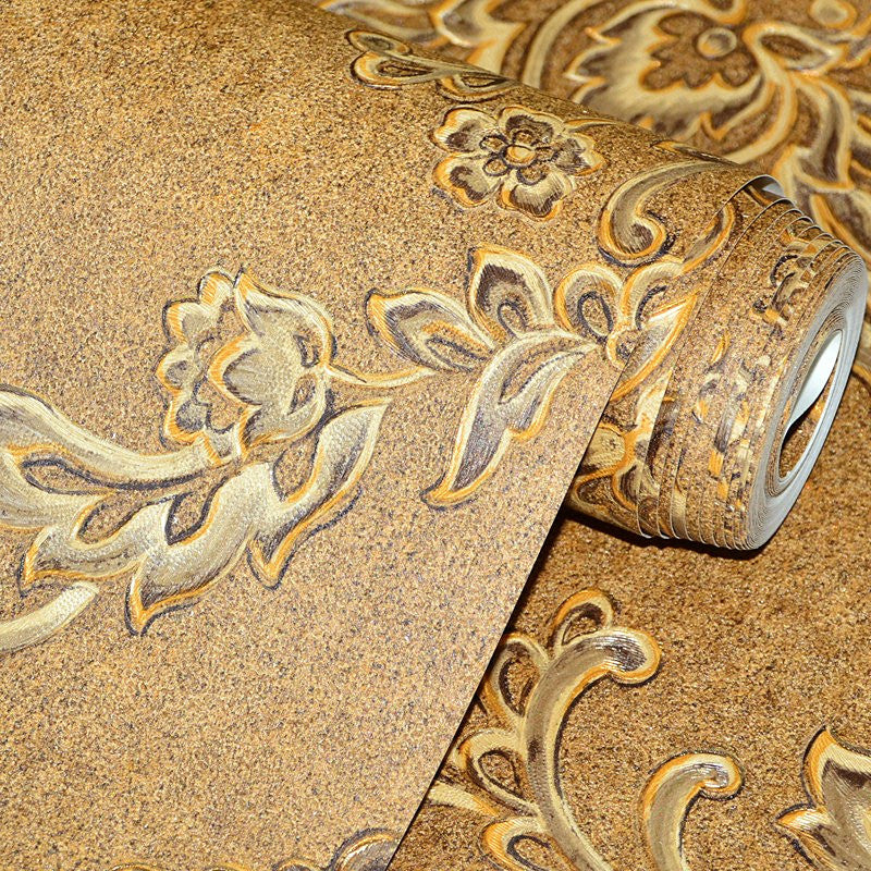 Damask Wallpaper Roll Nostalgic Moisture Resistant Dining Room Wall Art, 31' L x 20.5" W Clearhalo 'Vintage wall decor' 'Vintage' 'Wallpaper' Wall Decor' 1276782