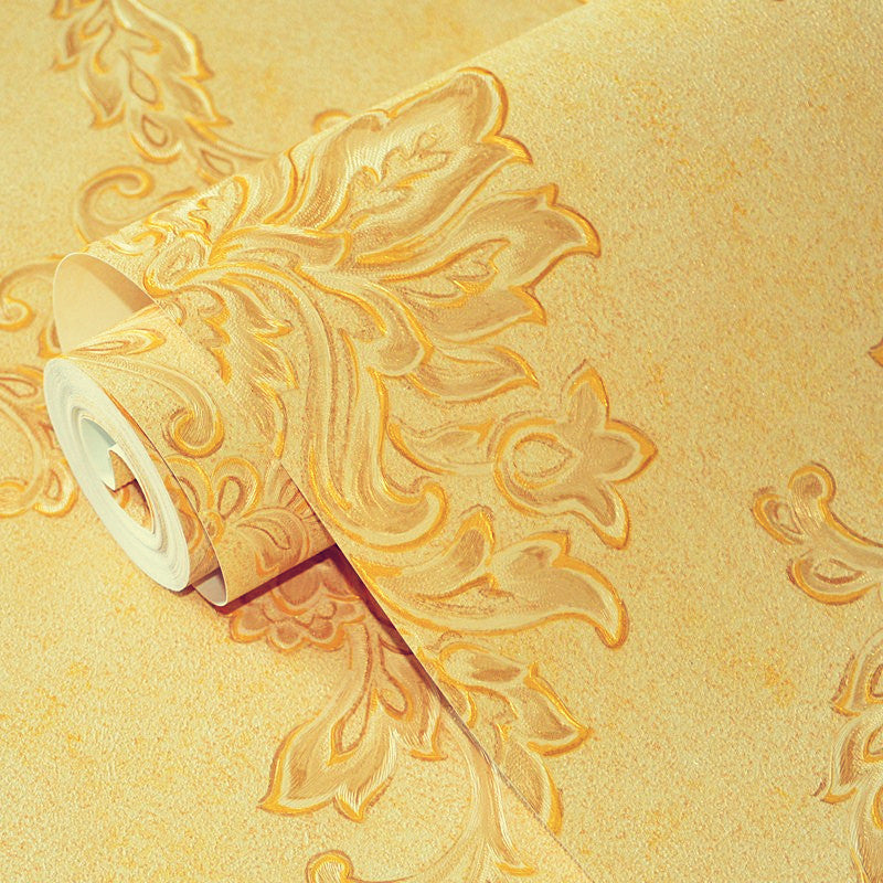Damask Wallpaper Roll Nostalgic Moisture Resistant Dining Room Wall Art, 31' L x 20.5" W Clearhalo 'Vintage wall decor' 'Vintage' 'Wallpaper' Wall Decor' 1276794
