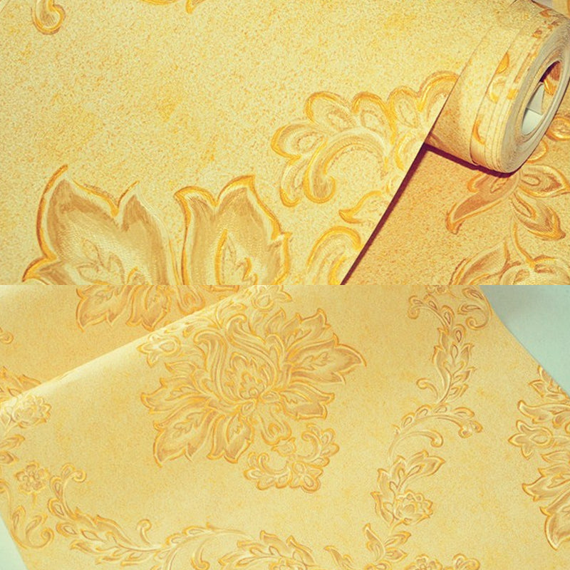 Damask Wallpaper Roll Nostalgic Moisture Resistant Dining Room Wall Art, 31' L x 20.5" W Clearhalo 'Vintage wall decor' 'Vintage' 'Wallpaper' Wall Decor' 1276795