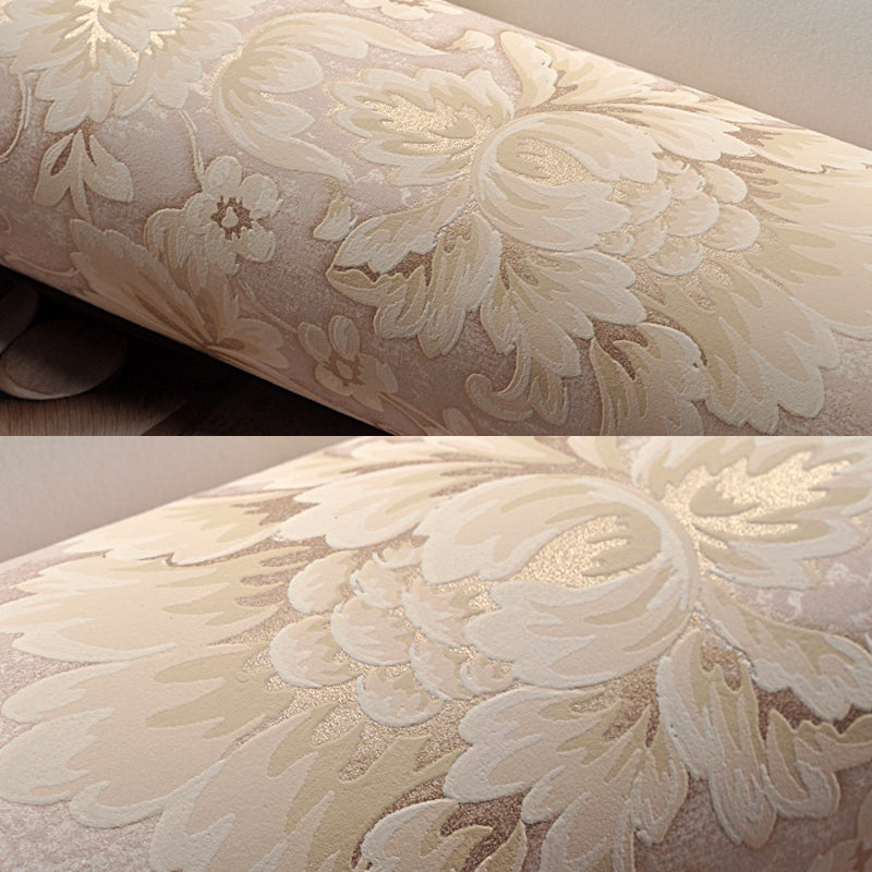 Blossom Damask Wallpaper Roll Antique Embossed Texture Wall Covering for Accent Wall Clearhalo 'Vintage wall decor' 'Vintage' 'Wallpaper' Wall Decor' 1277366