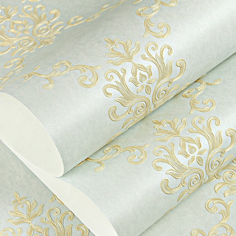 Embroidery Washable Wallpaper Vintage Geo Lattice Wall Art for Bedroom, 57.1-sq ft Clearhalo 'Vintage wall decor' 'Vintage' 'Wallpaper' Wall Decor' 1277699