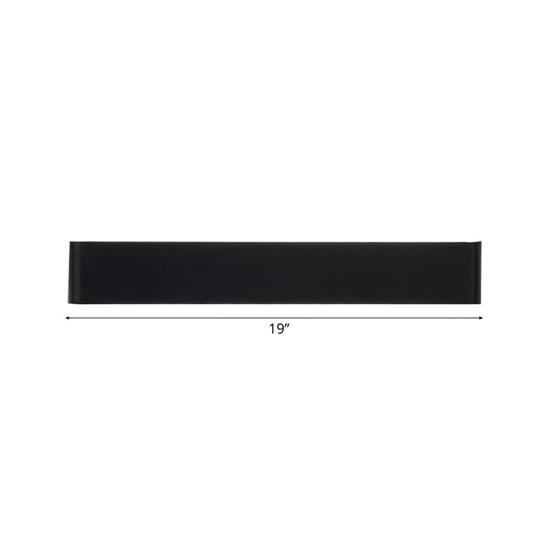 6"/10" Dia Rectangle Wall Light Minimalism Metal LED Living Room Wall Washer Lamp in Black/Silver, Warm/White Lighting Clearhalo 'Cast Iron' 'Glass' 'Industrial' 'Modern wall lights' 'Modern' 'Tiffany' 'Traditional wall lights' 'Wall Lamps & Sconces' 'Wall Lights' Lighting' 128120