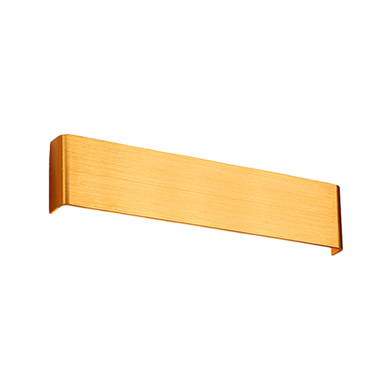 6"/10" Dia Rectangle Wall Light Minimalism Metal LED Living Room Wall Washer Lamp in Black/Silver, Warm/White Lighting Gold 16" White Clearhalo 'Cast Iron' 'Glass' 'Industrial' 'Modern wall lights' 'Modern' 'Tiffany' 'Traditional wall lights' 'Wall Lamps & Sconces' 'Wall Lights' Lighting' 128125
