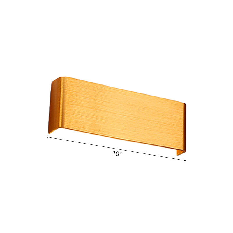 6"/10" Dia Rectangle Wall Light Minimalism Metal LED Living Room Wall Washer Lamp in Black/Silver, Warm/White Lighting Clearhalo 'Cast Iron' 'Glass' 'Industrial' 'Modern wall lights' 'Modern' 'Tiffany' 'Traditional wall lights' 'Wall Lamps & Sconces' 'Wall Lights' Lighting' 128128