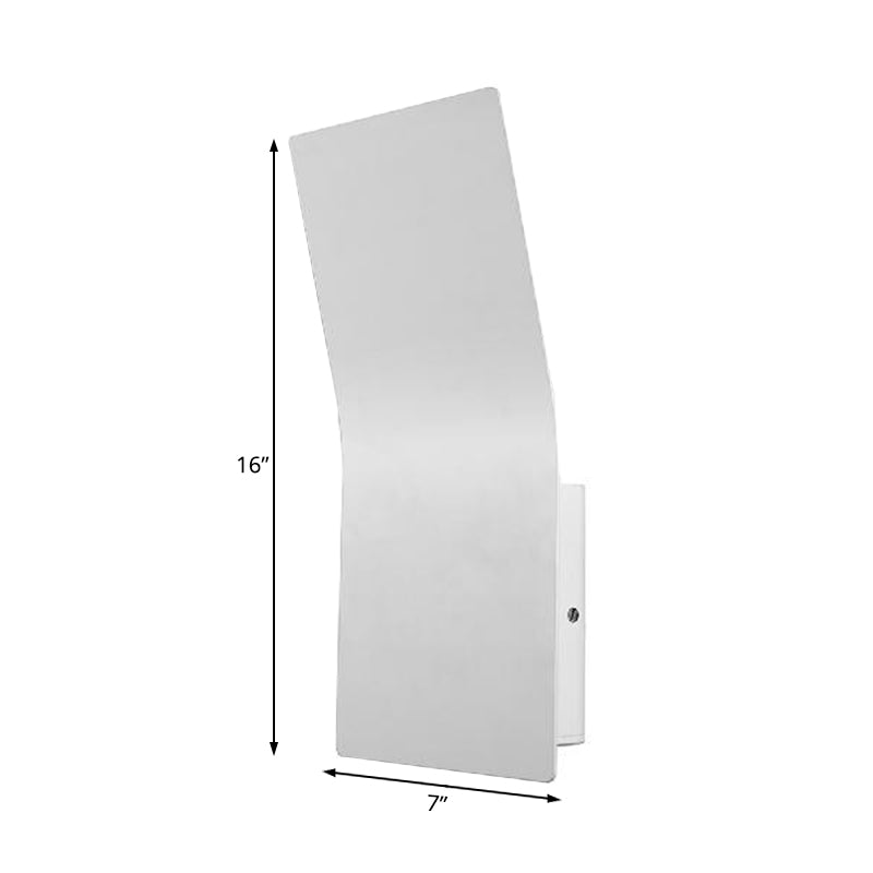 Metallic Bend Rectangular Wall Sconce Fixture Simple Style 2-Light White Finish Wall Lamp Clearhalo 'Cast Iron' 'Glass' 'Industrial' 'Modern wall lights' 'Modern' 'Tiffany' 'Traditional wall lights' 'Wall Lamps & Sconces' 'Wall Lights' Lighting' 128202