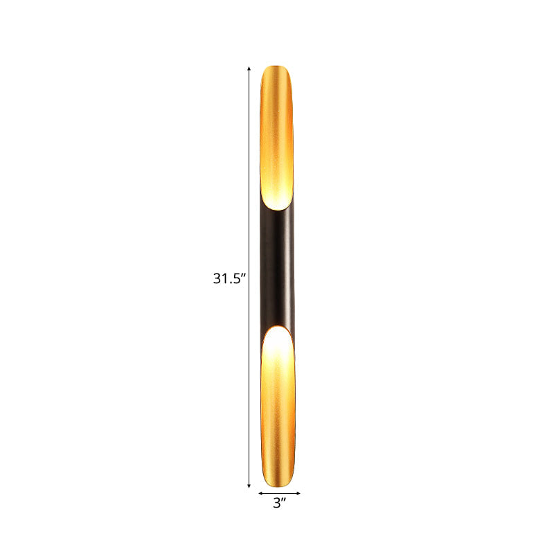 23.5"/27.5" Wide Pipe Wall Sconce Lamp Modern Metallic 1/2-Light Black Sconce Light Fixture for Living Room Clearhalo 'Cast Iron' 'Glass' 'Industrial' 'Modern wall lights' 'Modern' 'Tiffany' 'Traditional wall lights' 'Wall Lamps & Sconces' 'Wall Lights' Lighting' 128270