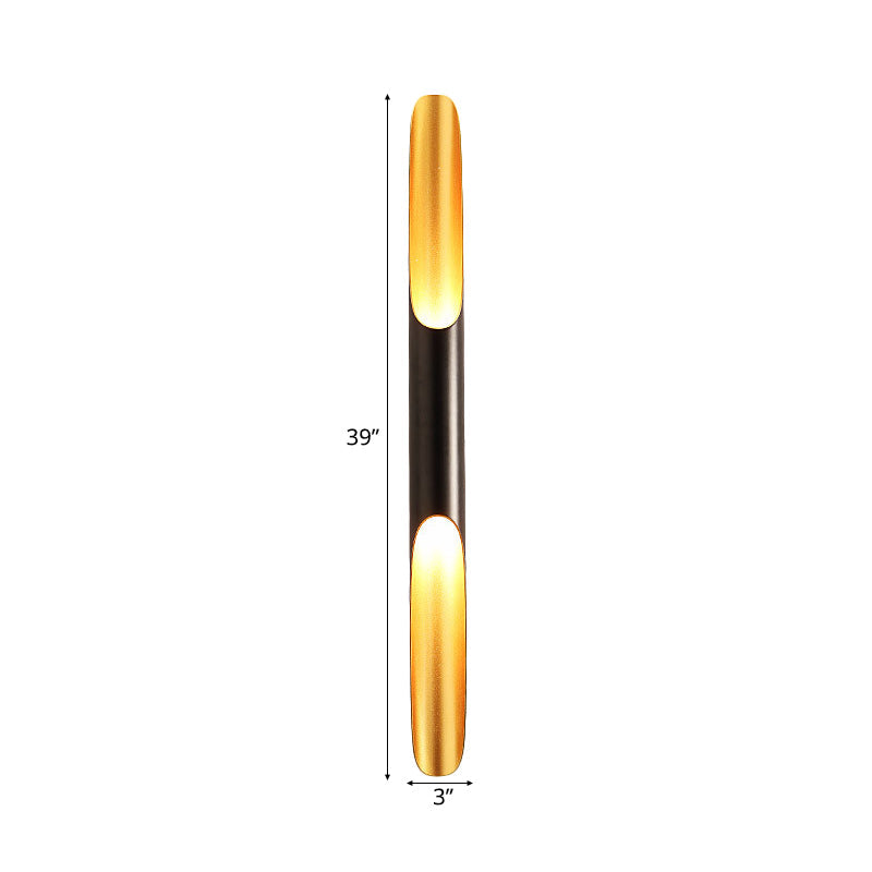 23.5"/27.5" Wide Pipe Wall Sconce Lamp Modern Metallic 1/2-Light Black Sconce Light Fixture for Living Room Clearhalo 'Cast Iron' 'Glass' 'Industrial' 'Modern wall lights' 'Modern' 'Tiffany' 'Traditional wall lights' 'Wall Lamps & Sconces' 'Wall Lights' Lighting' 128271