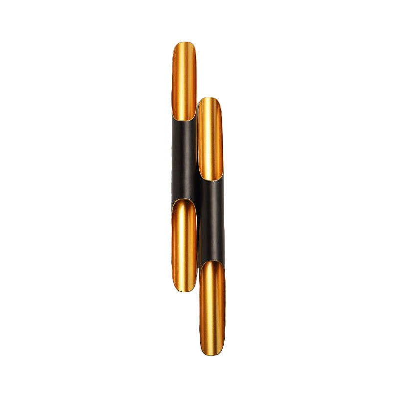 23.5"/27.5" Wide Pipe Wall Sconce Lamp Modern Metallic 1/2-Light Black Sconce Light Fixture for Living Room Clearhalo 'Cast Iron' 'Glass' 'Industrial' 'Modern wall lights' 'Modern' 'Tiffany' 'Traditional wall lights' 'Wall Lamps & Sconces' 'Wall Lights' Lighting' 128273