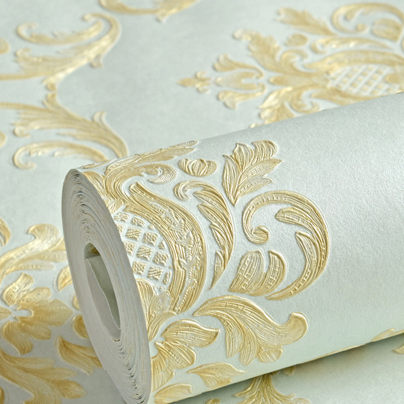 Moisture Resistant Jacquard Wallpaper Embroidered Retro Style Wall Covering for Home Clearhalo 'Vintage wall decor' 'Vintage' 'Wallpaper' Wall Decor' 1283115