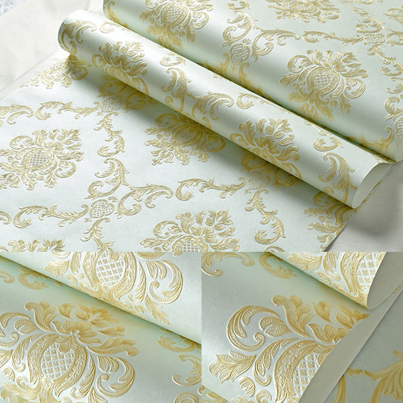 Moisture Resistant Jacquard Wallpaper Embroidered Retro Style Wall Covering for Home Clearhalo 'Vintage wall decor' 'Vintage' 'Wallpaper' Wall Decor' 1283116