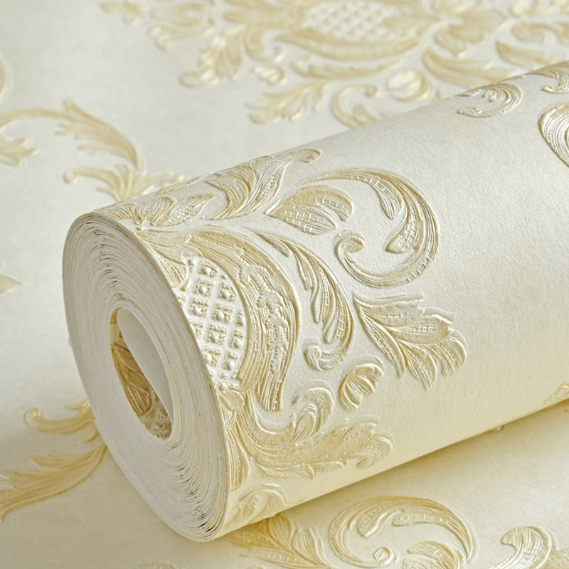 Moisture Resistant Jacquard Wallpaper Embroidered Retro Style Wall Covering for Home Clearhalo 'Vintage wall decor' 'Vintage' 'Wallpaper' Wall Decor' 1283127