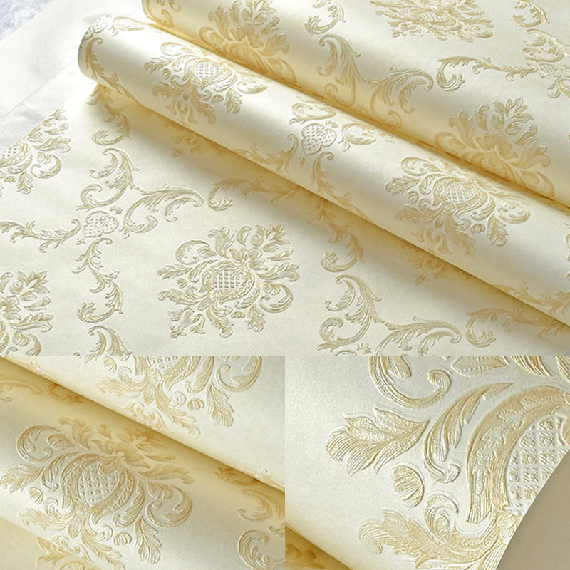 Moisture Resistant Jacquard Wallpaper Embroidered Retro Style Wall Covering for Home Clearhalo 'Vintage wall decor' 'Vintage' 'Wallpaper' Wall Decor' 1283128