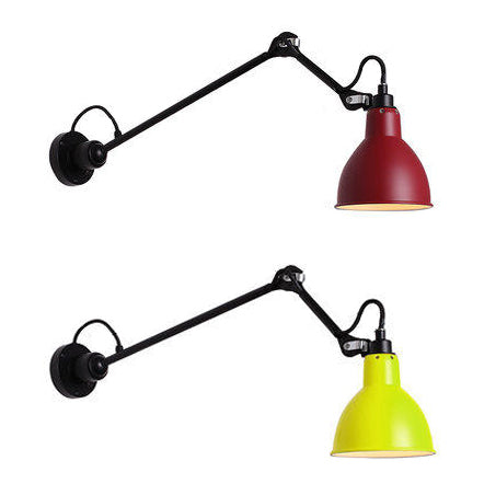 Black/Gray Domed Wall Sconce Light Modern 1 Head Metallic Wall Lamp with Adjustable Arm, 23.5"+8"/16"+8" Length Arm Clearhalo 'Cast Iron' 'Glass' 'Industrial' 'Modern wall lights' 'Modern' 'Tiffany' 'Traditional wall lights' 'Wall Lamps & Sconces' 'Wall Lights' Lighting' 128364