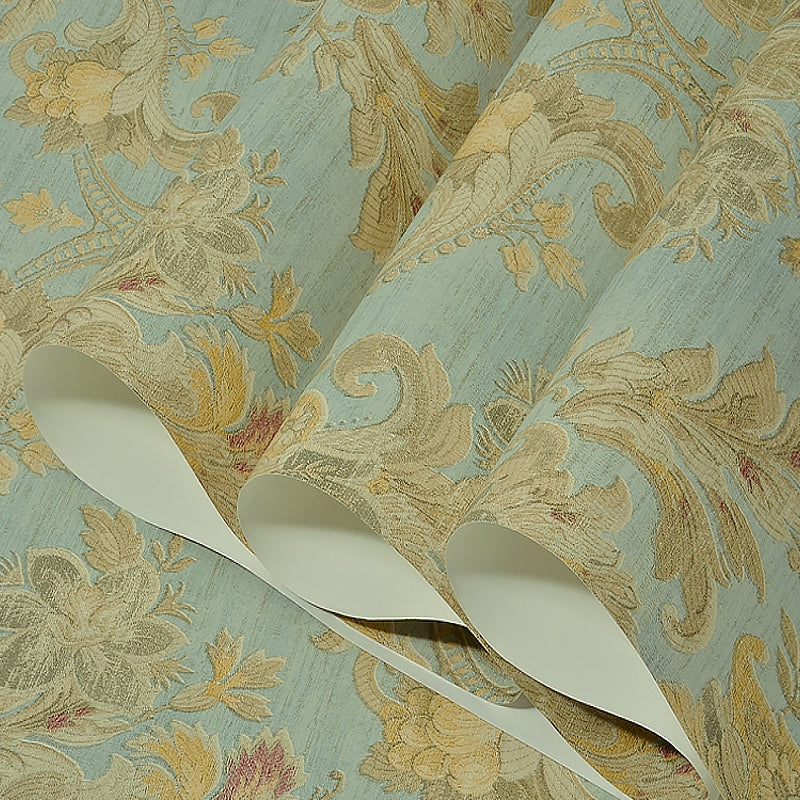 Paper Light-Color Wallpaper Antique Style Jacquard Wall Covering, 33' L x 20.5" W Clearhalo 'Vintage wall decor' 'Vintage' 'Wallpaper' Wall Decor' 1284392