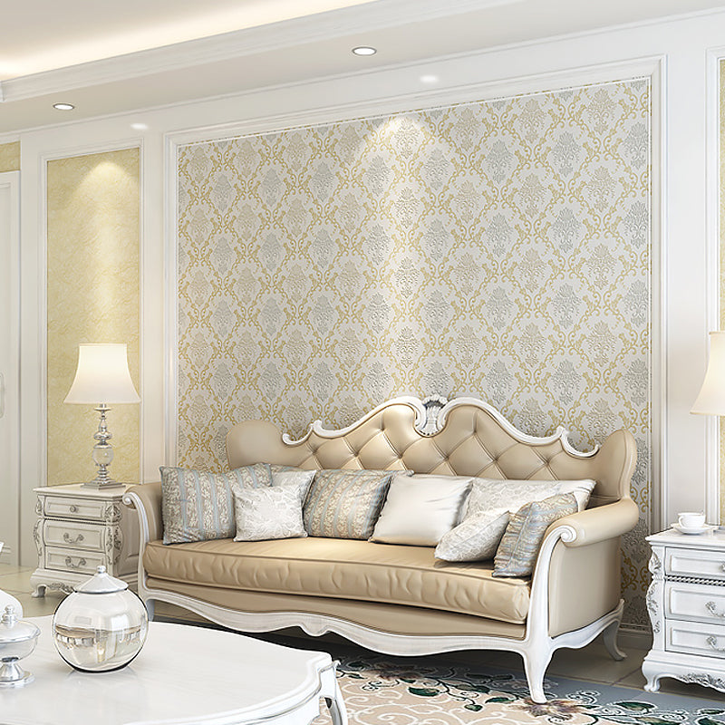 Latticework Jacquard Wallpaper Antique 3D Embossed Wall Covering in Soft Color for Accent Wall Clearhalo 'Vintage wall decor' 'Vintage' 'Wallpaper' Wall Decor' 1284464