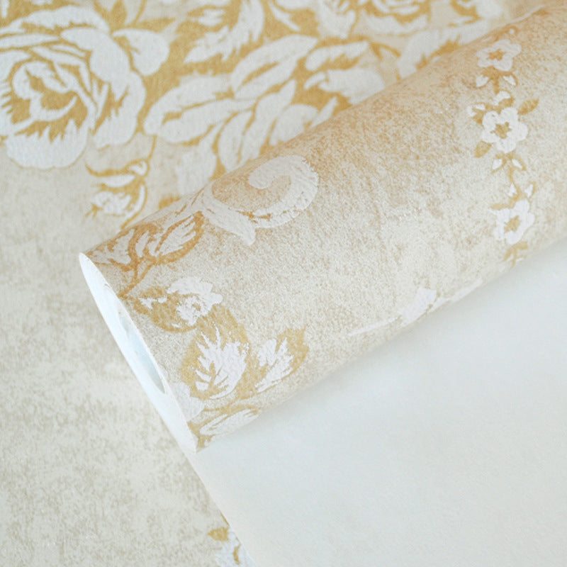 Countryside Peonies Wallpaper Roll Soft-Color Waterproof Wall Art for Living Room Clearhalo 'Country wall decor' 'Rustic' 'Wallpaper' Wall Decor' 1284530