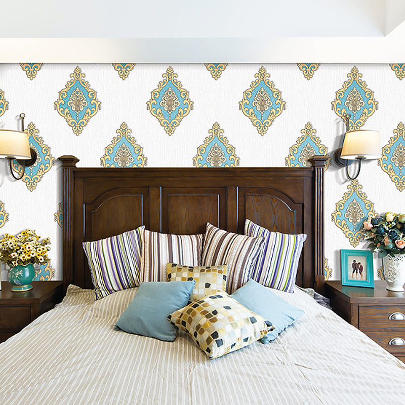 Classic Jacquard Pattern Wallpaper Roll 57.1 sq ft Flock Wall Decor Waterproof Paste-Free Clearhalo 'Decoración Mural' 'Fondo de Pantalla' 'Hogar' 1284748