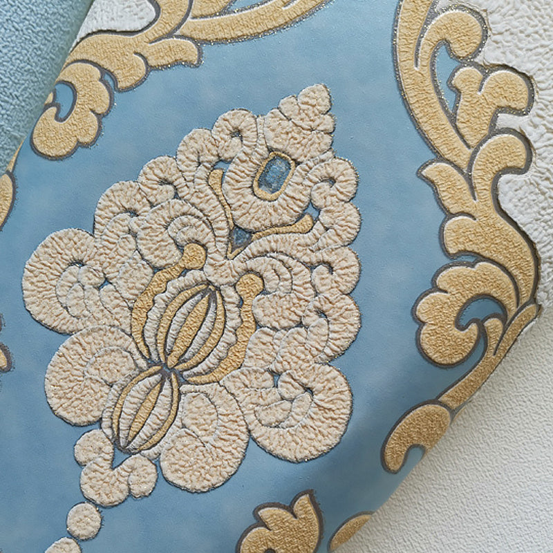 Classic Jacquard Pattern Wallpaper Roll 57.1 sq ft Flock Wall Decor Waterproof Paste-Free Clearhalo 'Decoración Mural' 'Fondo de Pantalla' 'Hogar' 1284749