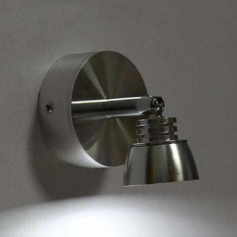 1 Light Corridor Wall Lighting with Dome Metal Shade Chrome Finish Sconce Lamp in Warm/White Light Clearhalo 'Cast Iron' 'Glass' 'Industrial' 'Modern wall lights' 'Modern' 'Tiffany' 'Traditional wall lights' 'Wall Lamps & Sconces' 'Wall Lights' Lighting' 128676
